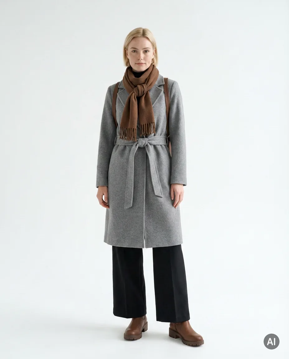 Model im kompletten Outfit, frontal von vorne